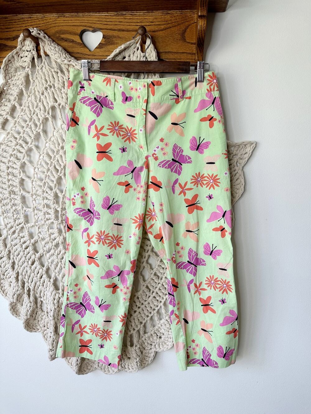Lilly Pulitzer Vintage 90s Butterfly Print Capris Size 6